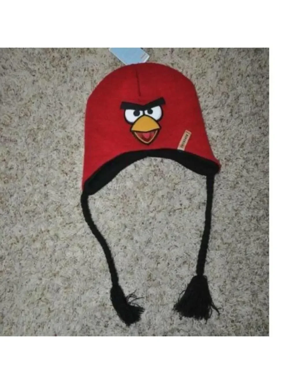 Kids Winter Beanie Angry Birds Trapper Hat Reversible Laplander Red Acrylic